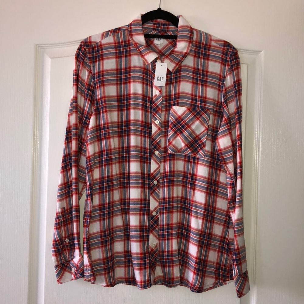 Brand New GAP Plaid Button Down Shirt